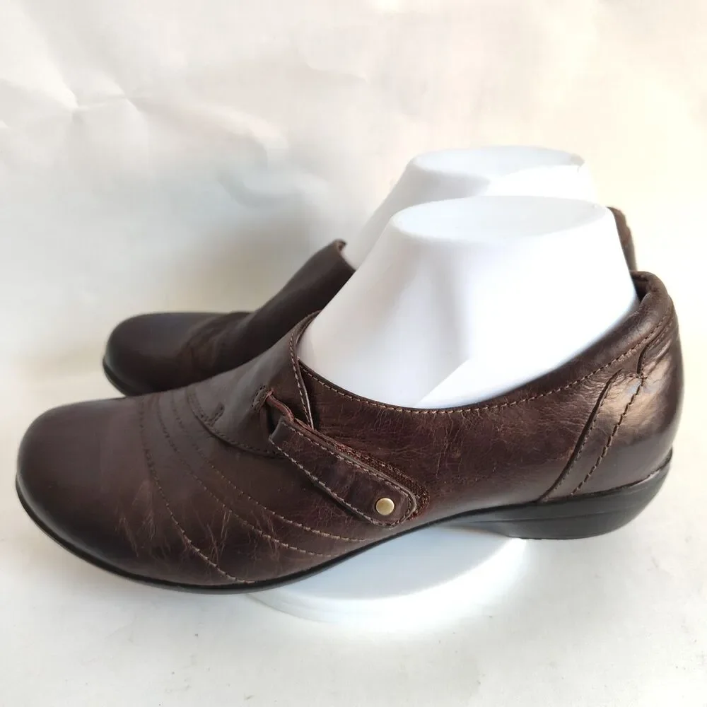 Dansko Franny Leather Brown Arch Support Leather Comfort Work Shoes 7.5 - 8 / 38